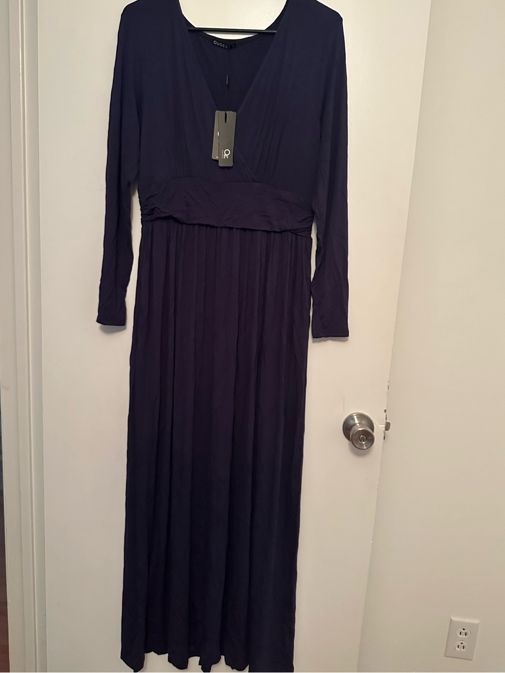 OUGES Women's Navy Blue Maxi Dress